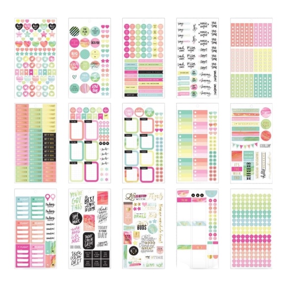 Happy Planner Watercolor Value Pack Stickers 1078 Pieces - Picture 3 of 4